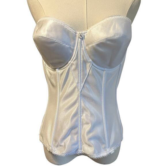 Dominique WHITE Juliette Strapless Longline Corset Size US 36D Barbed Underwire - Picture 2 of 10